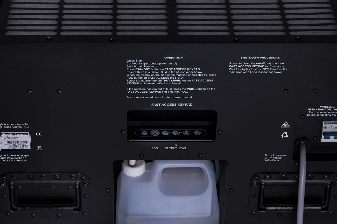 Glaciator Dynamic — Keypad & fluid